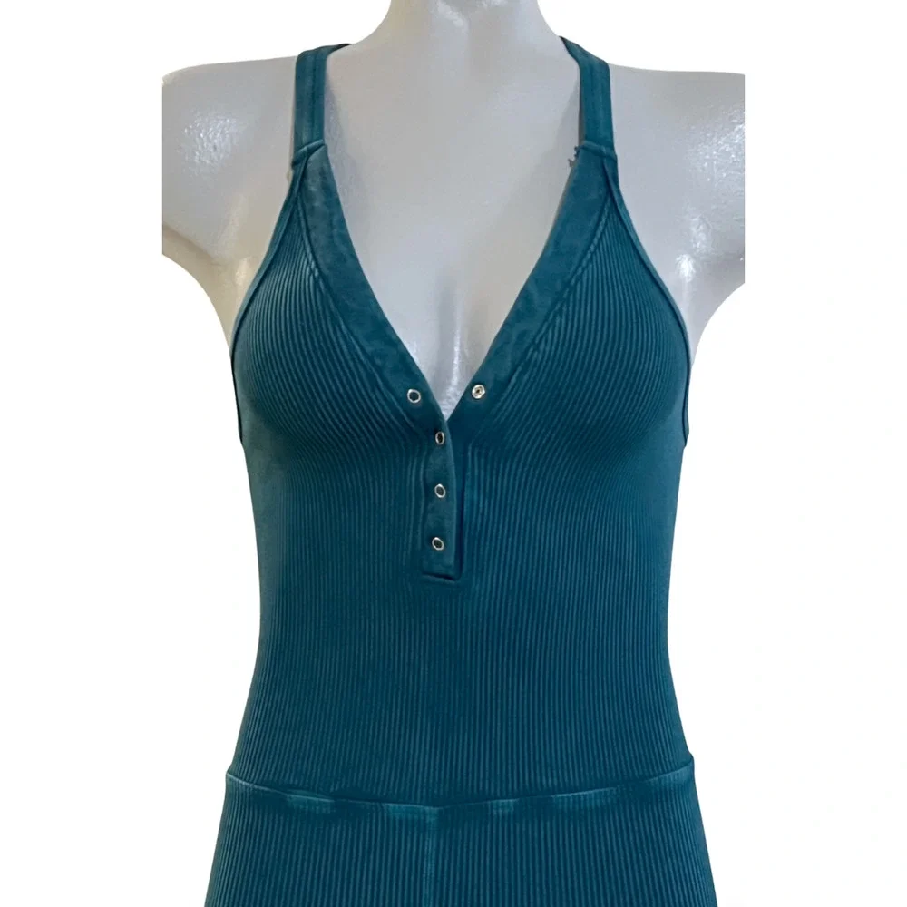 FREE PEOPLE FP MOVEMENT HAPPINESS RUNS RIBBED JUMPSUIT BODYSUIT ONE PIECE XS/S